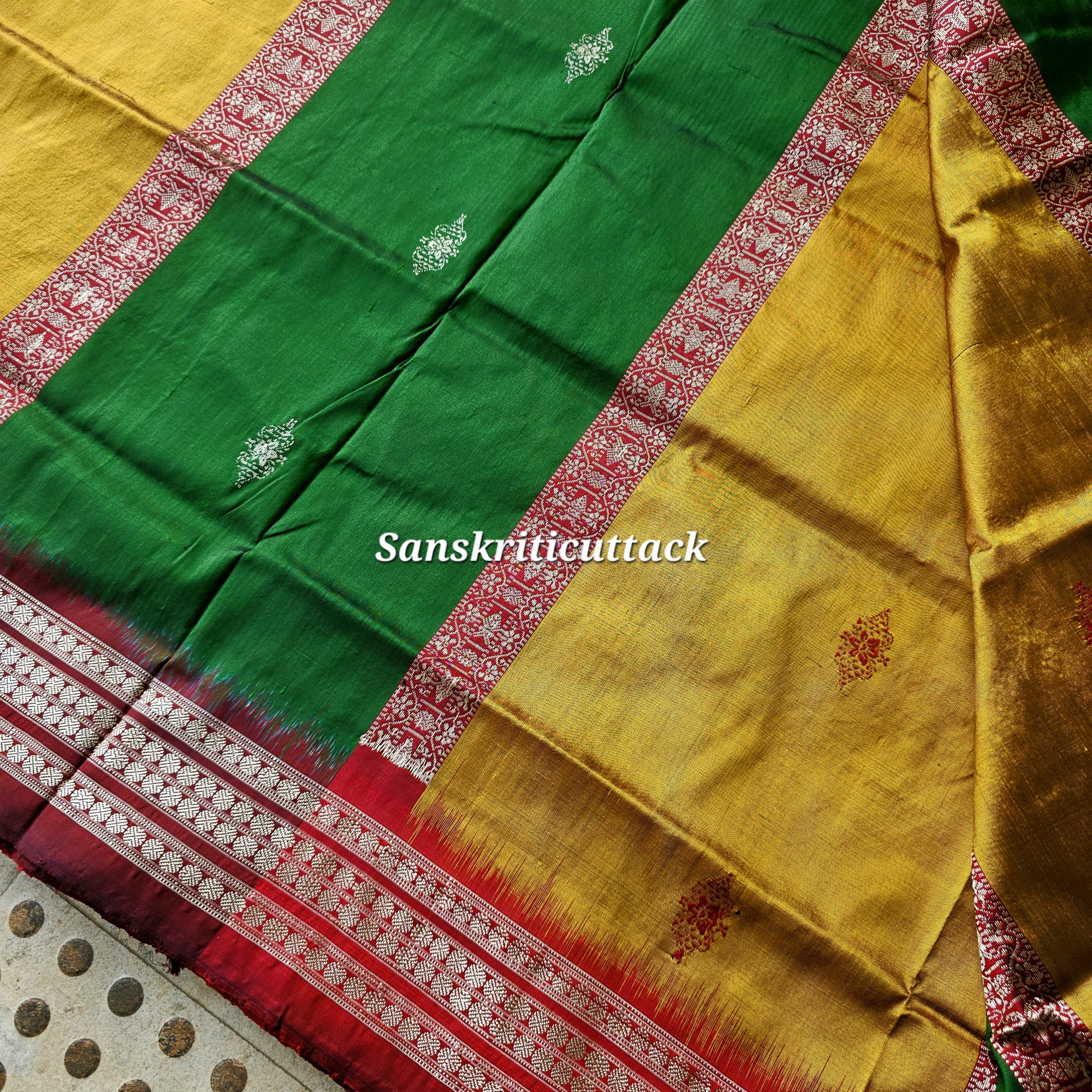 20260205_151013(1) intricate Bomkai weaving showcasing extra weft technique in pure silk saree