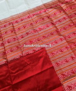 Buy Classic White Red Sambalpuri Silk Saree
