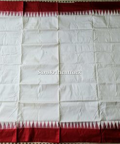 Buy Classic White Red Sambalpuri Silk Saree
