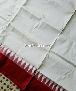 Buy Classic White Red Sambalpuri Silk Saree