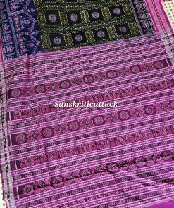 Black Purple Sambalpuri Cotton Ikat Saree by Sanskriti Cuttack