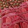 Multicolor Sambalpuri Cotton Saree with Blouse – Handloom Ikat Terracotta Design, Maroon Palla