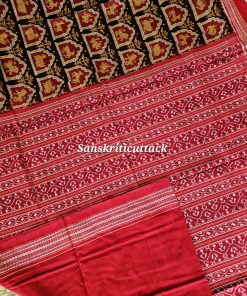 Odisha ikat cotton saree with palace window animal pattern