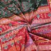 Black and maroon Sambalpuri double ikat cotton saree with village pallu