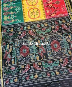Tricolor Nuapatna Ikat Cotton Saree