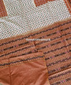 Brown Ikat cotton saree