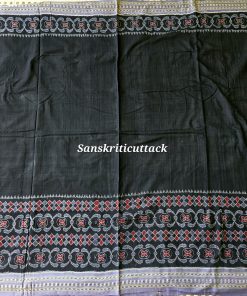 Black Grey Contemporary Ikat Cotton Saree by Sanskriti Cuttack