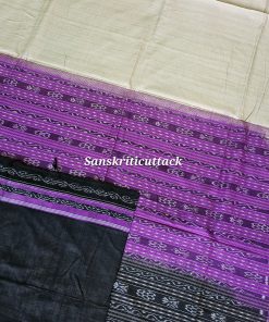 Cotton Saree with Black Blouse Piece