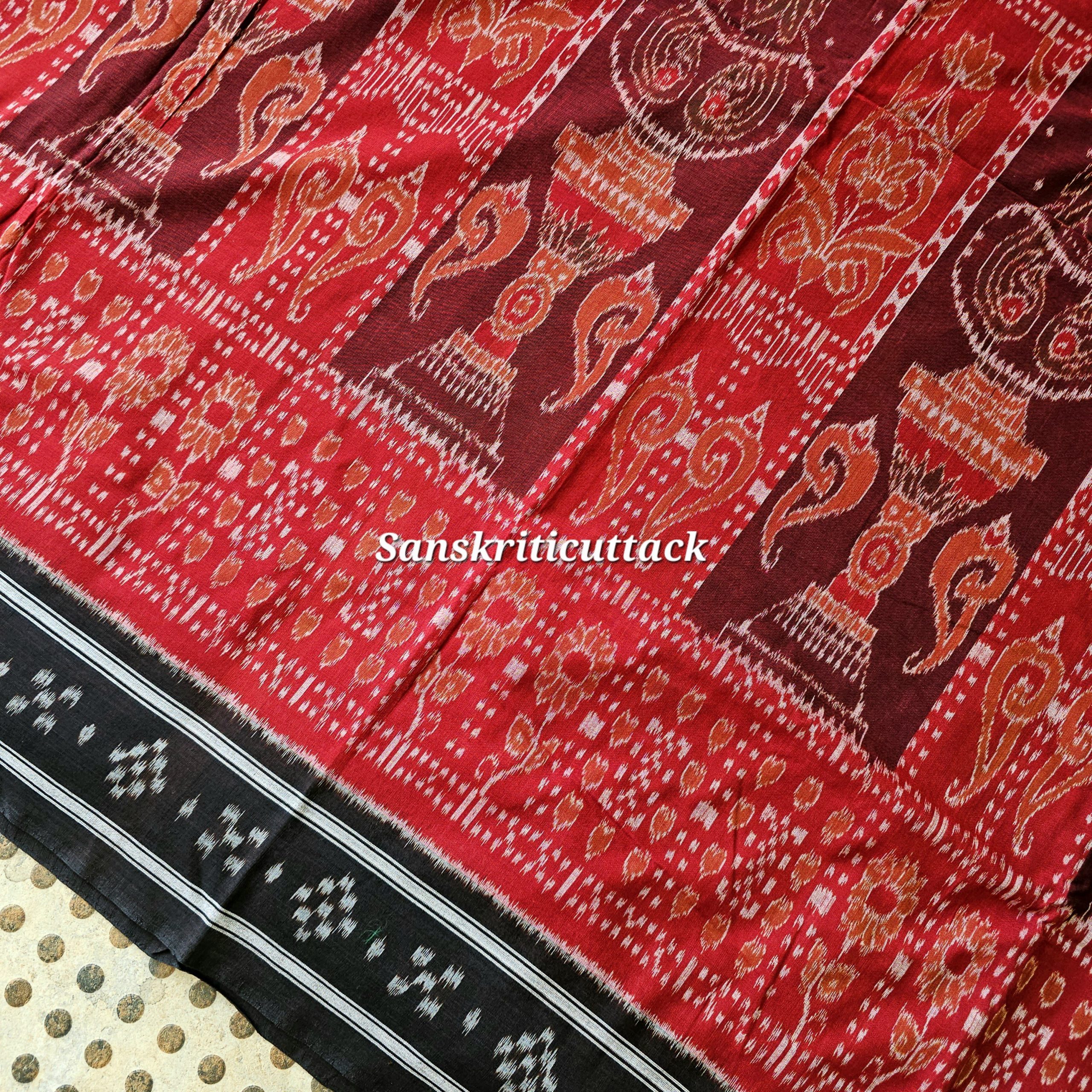 Nuapatna single ikat cotton saree