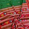 Green Red Habaspuri Cotton Saree with Yin Yang Pallu