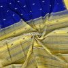 Blue Light Yellow Phoda Kumbha Pure Cotton Saree Handloom