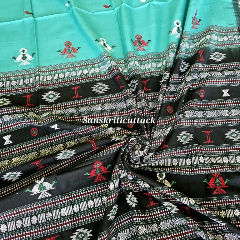 Black Jaala Pallu Siminoi Cotton Saree Close-up