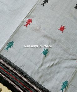 Elegant black border detail of traditional Siminoi cotton saree by Sanskriti Cuttack